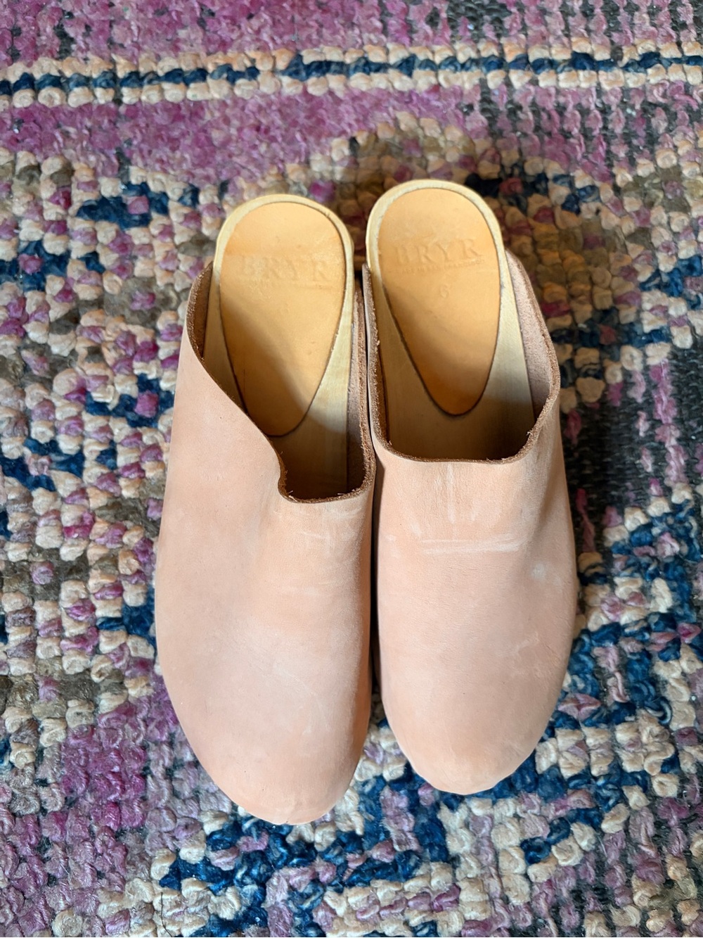 Bryr Leather Clog Mule in Blush Pink sz 36